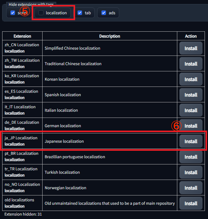 AUTOMATIC1111 版 Stable Diffusion Web UI 画面