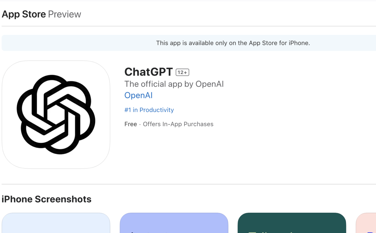 App Store OpenAI ChatGPT